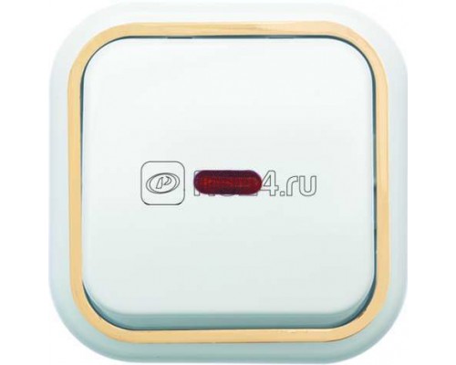 Выключатель 1-кл. ОП Валентина 10А IP20 А16-054 с индикацией бел./зол. Кунцево 7633