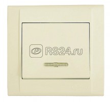 Выключатель 1-кл. СП Defne 10А IP20 с подсветкой крем. Makel 42010021