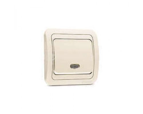 Выключатель 1-кл. СП Mimoza 10А IP20 с подсветкой крем./крем. Makel 25021