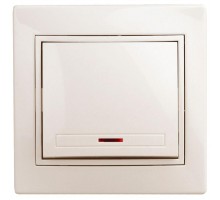 Выключатель 1-кл. СП Plano 10А IP20 1-102-02 250В с подсветкой сл. кость Intro Б0027598