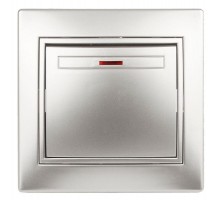 Выключатель 1-кл. СП Plano 10А IP20 1-102-03 250В с подсветкой алюм. Intro Б0030034