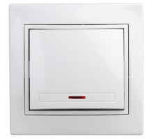 Выключатель 1-кл. СП Plano 10А IP20 1Э-102-01 250В с подсветкой бел. Intro Б0038823