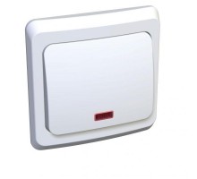 Выключатель 1-кл. СП Этюд 10А IP20 с подсветкой бел. SchE BC10-005B