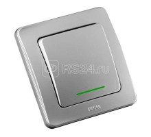 Выключатель 1-кл. СП Мастер 10А IP20 250В с индикацией с самовозвратом серебр. HEGEL ВС10-332-06