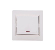 Выключатель 1-кл. СП Мира 10А IP20 с подсветкой со вставкой крем. LEZARD 701-0303-111