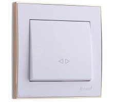 Выключатель 1-кл. СП Рейн 10А IP20 с зол. боковой вставкой бел. LEZARD 703-0226-107