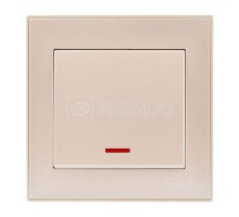 Выключатель 1-кл. СП Рейн IP20 с подсветкой крем. LEZARD 703-0303-111