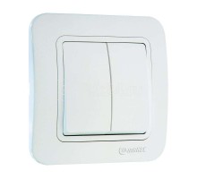 Выключатель 2-кл. 1п 1мод. СП Lillium 10А IP20 бел./бел. Makel 70003