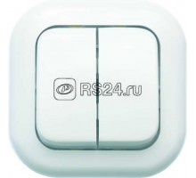 Выключатель 2-кл. 1п 2мод. СП Валентина 6А IP20 С56-034 бел. Кунцево 7647