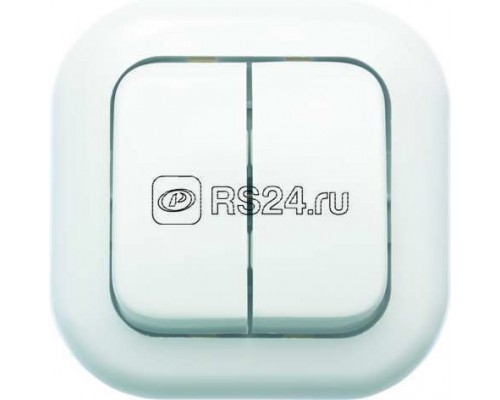 Выключатель 2-кл. 1п 2мод. СП Валентина 6А IP20 С56-034 бел. Кунцево 7647