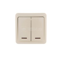 Выключатель 2-кл. 1п ОП Viola 10А IP20 с подсветкой крем. LEZARD 751-0300-112