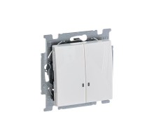 Выключатель 2-кл. 1п СП Basic 55 10А IP20 с клавишей с подсветкой альп. бел. ABB 2CKA001012A2154