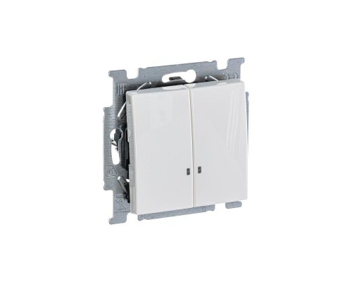 Выключатель 2-кл. 1п СП Basic 55 10А IP20 с клавишей с подсветкой альп. бел. ABB 2CKA001012A2154