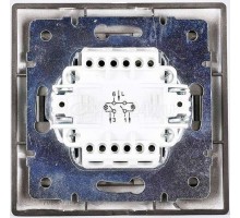 Выключатель 2-кл. 1п СП Мира 10А IP20 со вставкой черн. бархат LEZARD 701-4242-101