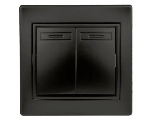 Выключатель 2-кл. 2мод. СП Plano 10А IP20 1-104-05 250В антрацит Intro Б0044563