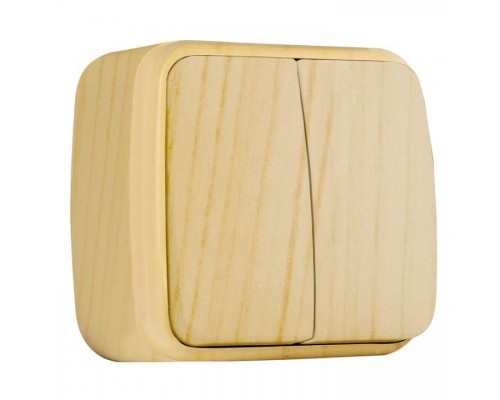 Выключатель 2-кл. 2п ОП Минск 10А IP20 светл. дерево EKF EGV10-023-30