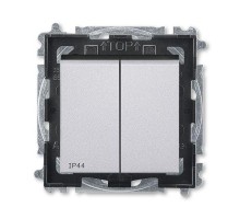 Выключатель 2-кл. Levit IP44 серебр./дым. черн. ABB 2CHH595940A4070