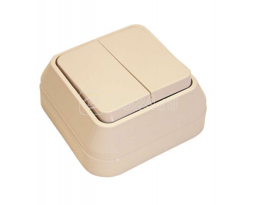 Выключатель 2-кл. ОП 10А IP20 крем. Makel 45203