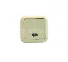 Выключатель 2-кл. ОП 10А IP20 с подсветкой крем. Makel 45223