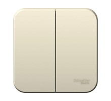 Выключатель 2-кл. ОП Blanca 10А IP20 (сх. 5) 250В с изолир. пластиной молочн. SchE BLNVA105012