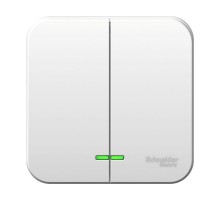 Выключатель 2-кл. ОП Blanca 10А IP20 (сх. 5) 250В с монтаж. пластиной бел. SchE BLNVA105021