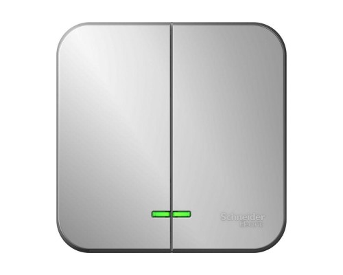Выключатель 2-кл. ОП Blanca 10А IP20 (сх. 5) 250В с подсветкой алюм. SchE BLNVA105103
