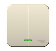 Выключатель 2-кл. ОП Blanca 10А IP20 (сх. 5) 250В с подсветкой молочн. SchE BLNVA105102
