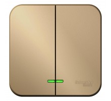 Выключатель 2-кл. ОП Blanca 10А IP20 (сх. 5) 250В с подсветкой с изолир. пластиной титан SchE BLNVA105114