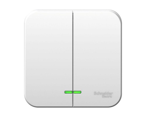 Выключатель 2-кл. ОП Blanca 10А IP20 (сх. 5) 250В с подсветкой с монтаж. пластиной бел. SchE BLNVA105121