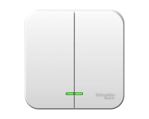 Выключатель 2-кл. ОП Blanca 6А IP20 (сх. 5) 250В с подсветкой бел. SchE BLNVA065101