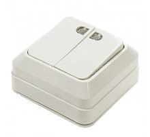 Выключатель 2-кл. ОП Bolleto 10А IP20 7123 с накл. подсветкой бел. ASD / IN HOME 4680005959778