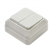 Выключатель 2-кл. ОП Bolleto 10А IP20 бел. (7023) ASD / IN HOME 4680005959761