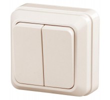 Выключатель 2-кл. ОП Quadro 10А IP20 2-104-02 250В сл. кость Intro Б0027641