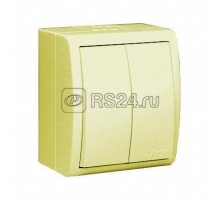 Выключатель 2-кл. ОП Simon 15 Aqua 10А IP54 винт. зажим сл. кость Simon 1594398-031