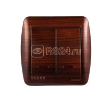 Выключатель 2-кл. ОП Демет 10А IP20 с подсветкой маун LEZARD 711-0400-112