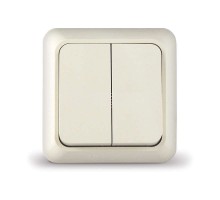 Выключатель 2-кл. ОП Олимп 10А IP20 сл. кость Universal Б-О0023