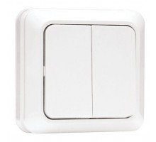 Выключатель 2-кл. ОП Рим 10А IP20 бел. EKF ENV10-023-10