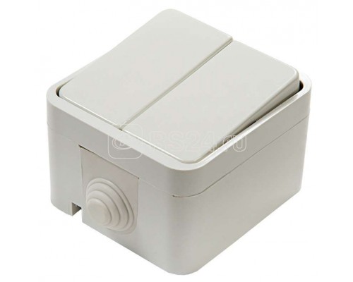 Выключатель 2-кл. СП Aqua 10А IP44 3200 п/герм бел. ASD / IN HOME 4690612000435