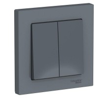 Выключатель 2-кл. СП AtlasDesign 10А IP20 (сх. 5) 10AX в сборе грифель SchE ATN000752