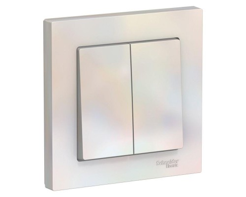 Выключатель 2-кл. СП AtlasDesign 10А IP20 (сх. 5) 10AX в сборе жемчуж. SchE ATN000452