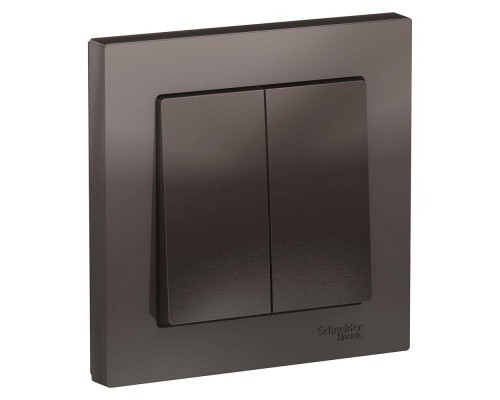Выключатель 2-кл. СП AtlasDesign 10А IP20 (сх. 5) 10AX в сборе мокко SchE ATN000652