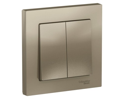 Выключатель 2-кл. СП AtlasDesign 10А IP20 (сх. 5) 10AX в сборе шампань SchE ATN000552
