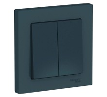 Выключатель 2-кл. СП AtlasDesign 10А IP20 (сх. 6) 10AX в сборе изумруд SchE ATN000852