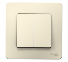 Выключатель 2-кл. СП Blanca 10А IP20 (сх. 5) 250В молочн. SchE BLNVS010502