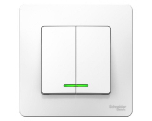 Выключатель 2-кл. СП Blanca 10А IP20 (сх. 5) 250В с подсветкой бел. SchE BLNVS010511