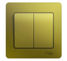 Выключатель 2-кл. СП Glossa 10А IP20 (сх. 5) 10AX в сборе фисташк. SchE GSL001052