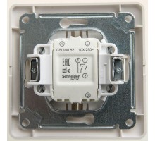Выключатель 2-кл. СП Glossa 10А IP20 (сх. 5) 10AX в сборе перламутр SchE GSL000652