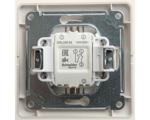 Выключатель 2-кл. СП Glossa 10А IP20 (сх. 5) 10AX в сборе перламутр SchE GSL000652