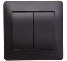Выключатель 2-кл. СП Glossa 10А IP20 (сх. 5) 10AX в сборе шоколад. SchE GSL000852