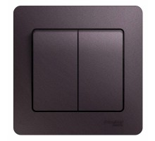 Выключатель 2-кл. СП Glossa 10А IP20 (сх. 5) 10AX в сборе сиренев. туман SchE GSL001452